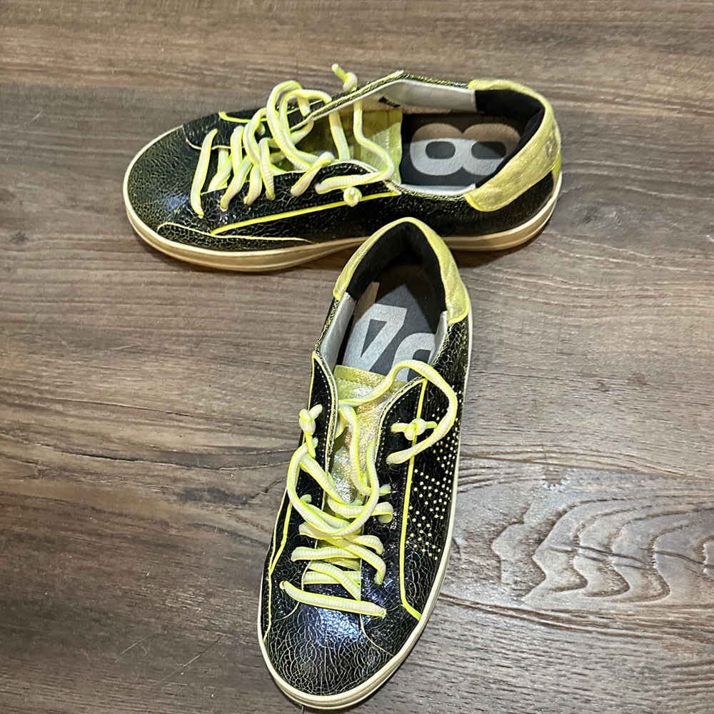 Black and Yellow Sneakers